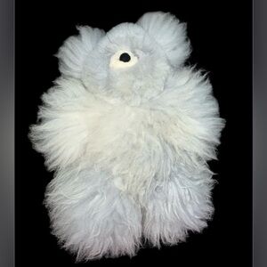 Classic Alpaca Teddy Bear Plush Gray 100% Baby Alpaca Fur 15”